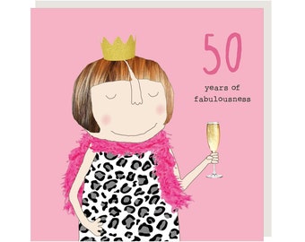 50th Birthday Card girl 50 fabulousness