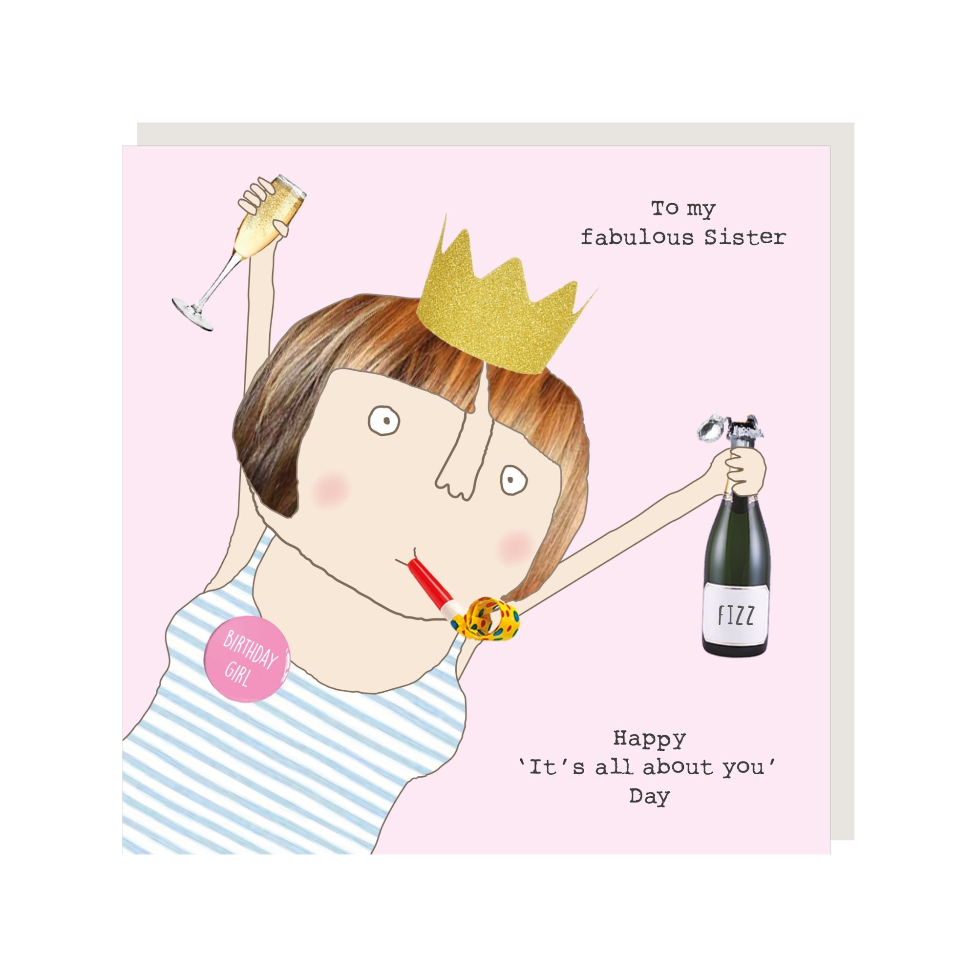 Geburtstagskarte Für Schwester „With Love“ – 21,6x15,2 Cm Mit Goldfolie & Umschlag