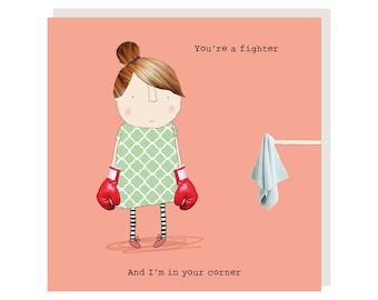 Fighter Thinking Of You Card: Get Well Soon