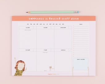 A4 Weekly Desk Planner Pad