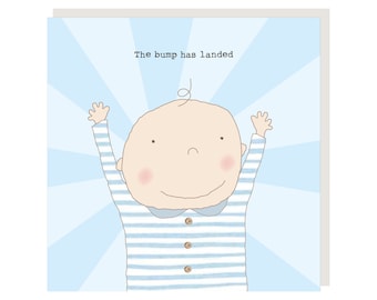 Boy Bump Has Landed New Baby Card | New Baby Boy Card