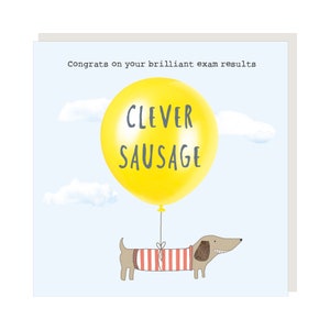 Biglietto di congratulazioni per l'esame della salsiccia intelligente