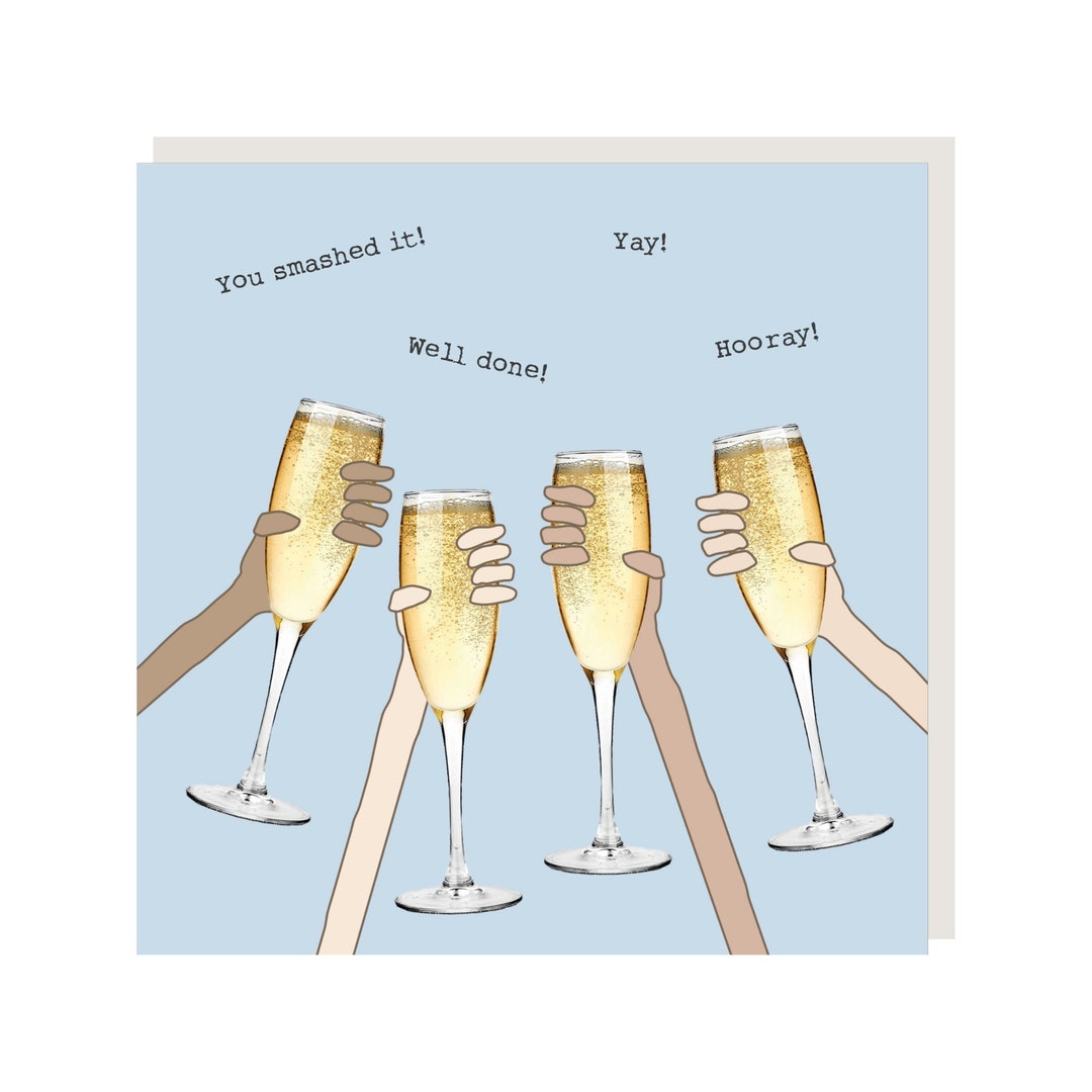 Well Done Cheers Congratulation Card Etsy UK