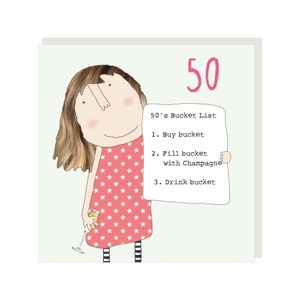 50th Birthday Card girl 50 bucket list
