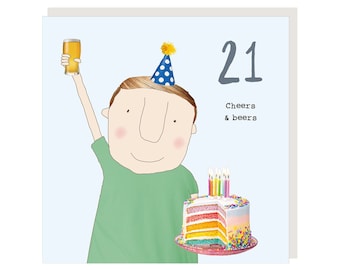 21st Birthday Card boy 21 beers