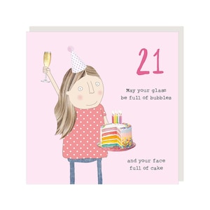 21e verjaardagskaart meisje bubbels