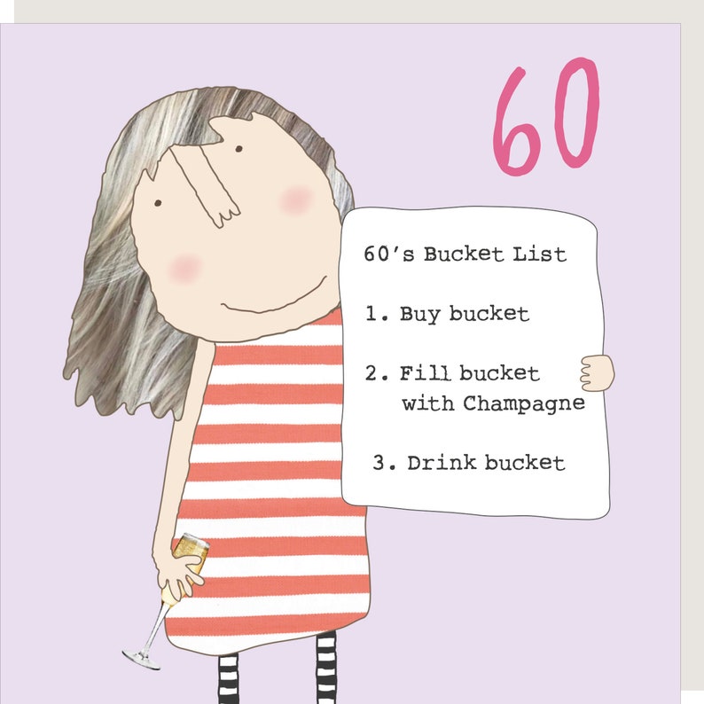 60th Birthday Card girl 60 bucket image 3