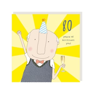 80th Birthday Card boy 80 brilliant