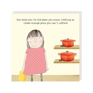 Carte d'anniversaire Pots orange