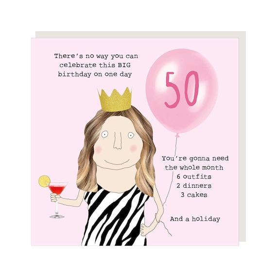 50th Birthday Card For Her | Girl 50 Bday Holiday