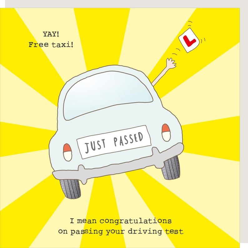 Driving Test Pass Congratulations Card Learner Driver New Etsy