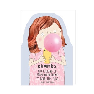 Tarjeta de cumpleaños de niña adolescente