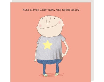 Hair Birthday Card | Funny Birthday Card for Him | Bald Birthday Card