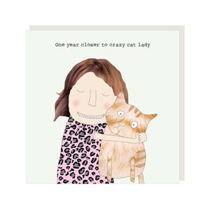 Carte d'anniversaire de femme aux chats