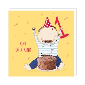 Cake Smash One | 1st Birthday Card Boy