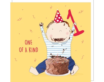 Cake Smash One | 1st Birthday Card Boy