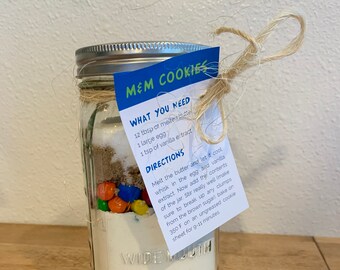 Cookie Mix in a Jar (Candy cane, m&m, Oatmeal, Christmas, chocolate chip)