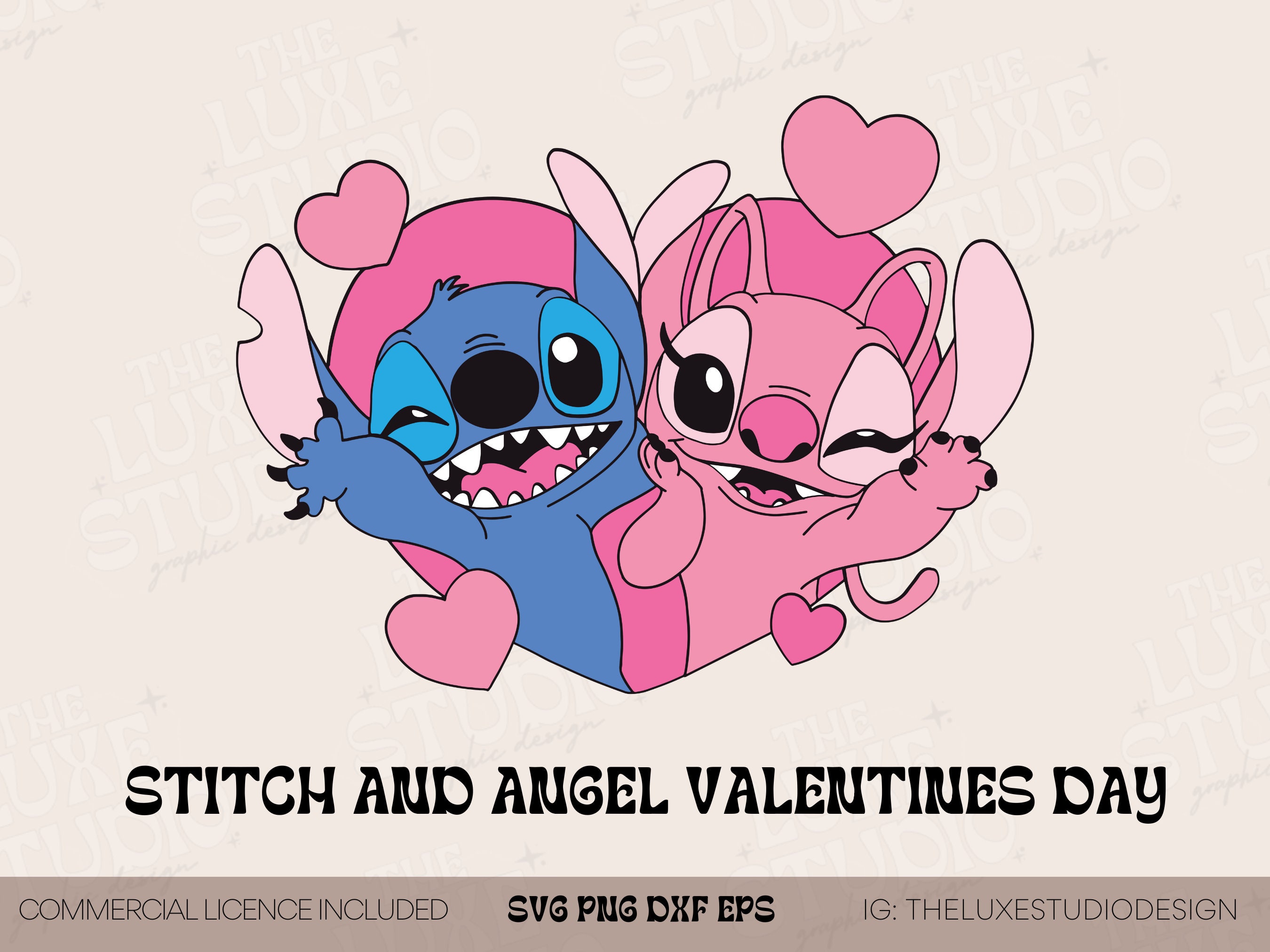 Stitch & Angel Valentines - Stitch And Angel - Sticker