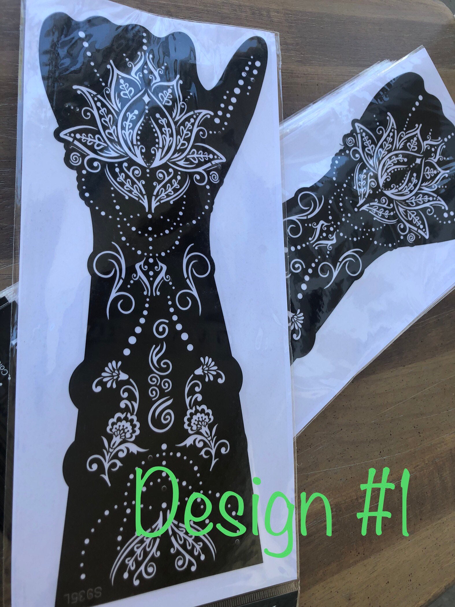 Henna tattoos reusable stencils full size can cut and use it | Etsy