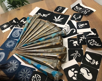 Small stencils (free small henna cone) | Temporary tattoos | Stencils | Natural Henna