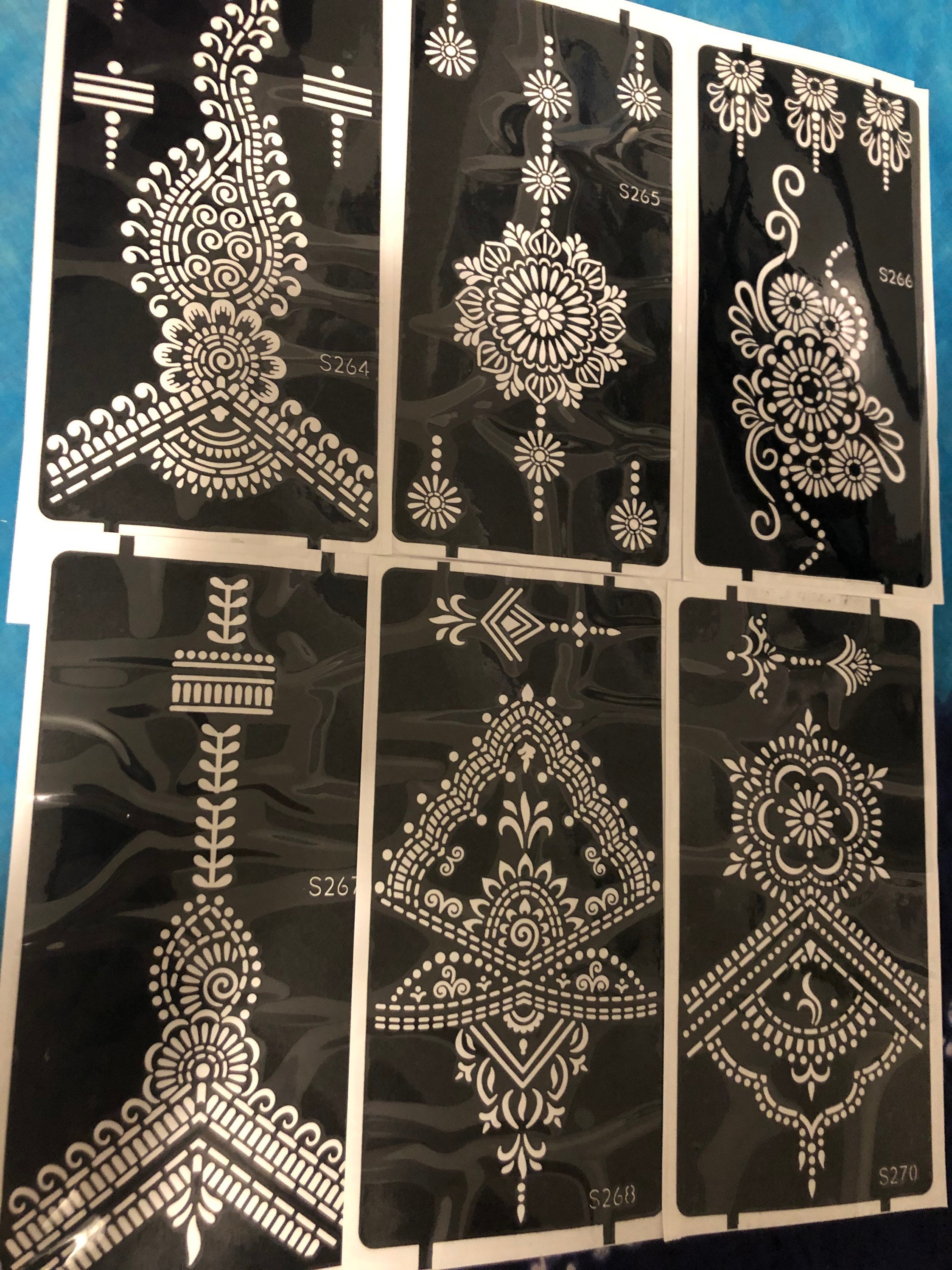 2 henna cones with 2 reusable stencils Etsy