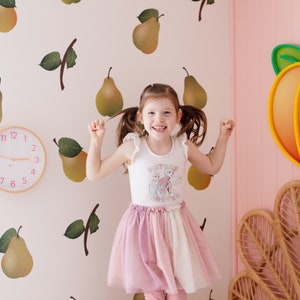 Pack of 42 x fabric wall decals / Peel and stick Fruit Pear design image 2
