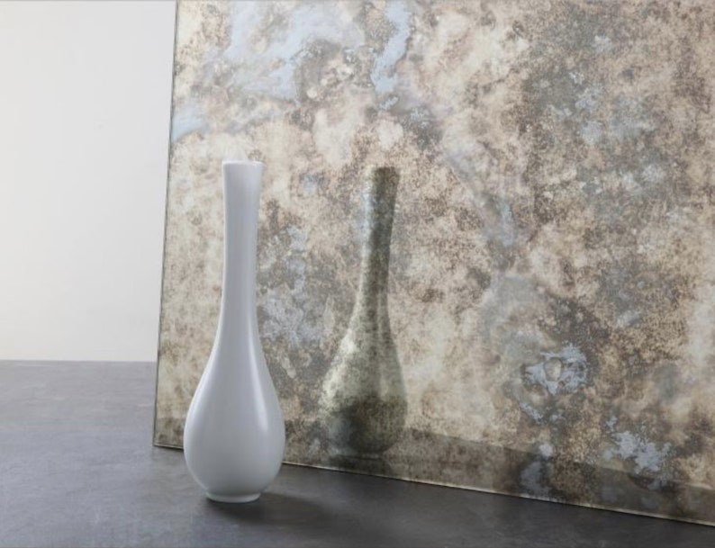 Distressed Foxed Mirror, Splash Back Antique Aged Glass Feature Wall Tile 20x20cm and 40x40cm image 2