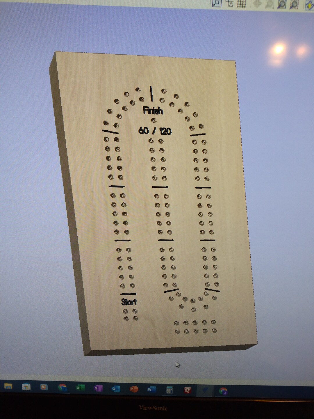 Half Size 2 Track Cribbage Board File CNC Digital File .CRV Vcarve Etsy Canada