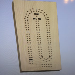 Half Size 2 Track Cribbage Board File - CNC Digital File .CRV Vcarve