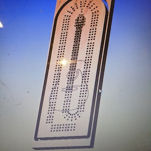 Laser Etching Guitar Cribbage Board File - CNC Digital File .CRV Vcarve
