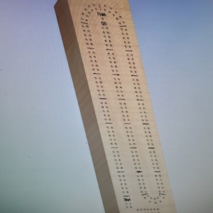 Narrow Cribbage Board Digital VCarve .CRV File for CNC   (Dxf, Svg, Ai, Eps, Pdf, Crv)