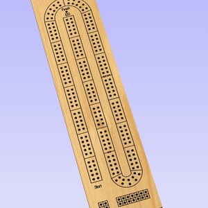 Narrow Cribbage Board, 2 track with outline Digital VCarve .CRV File for CNC   (Dxf, Svg, Ai, Eps, Pdf, Crv)