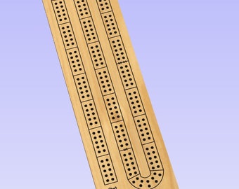 Narrow Cribbage Board CNC File, 2 Track, VCarve (crv, dxf, svg, ai, eps, pdf) Digital Download
