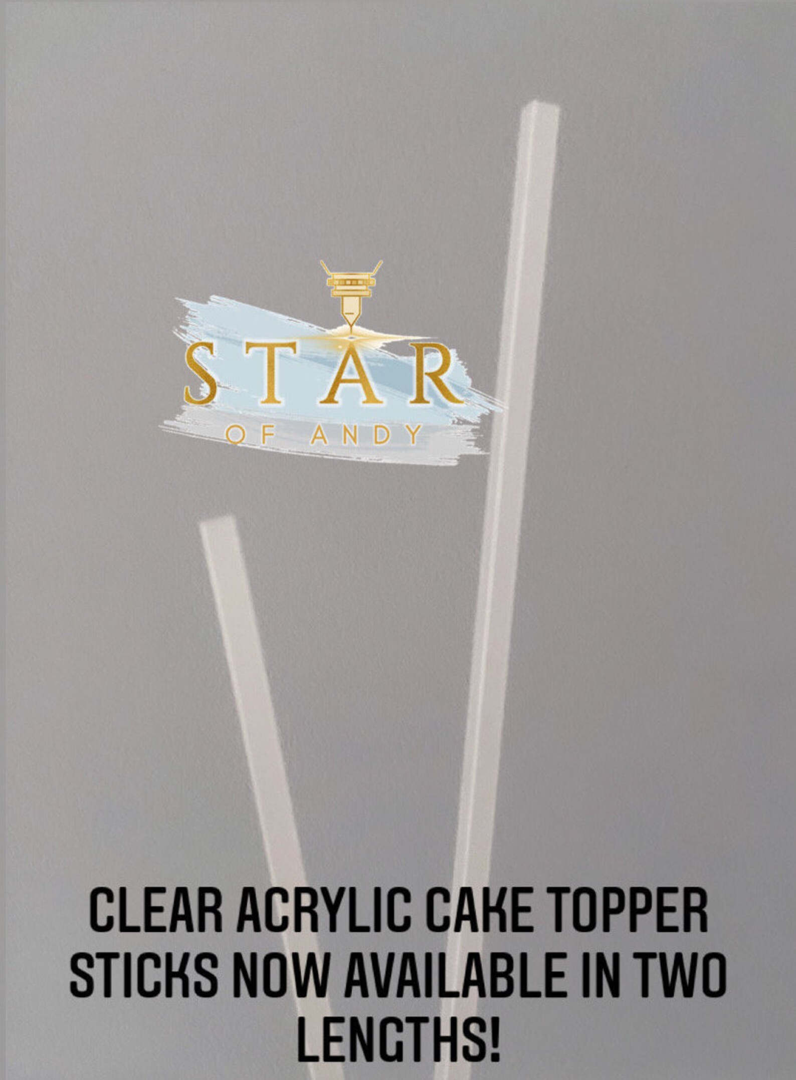 CLEAR 3MM Acrylic Cake Topper Sticks Available in 2 Lengths Etsy UK