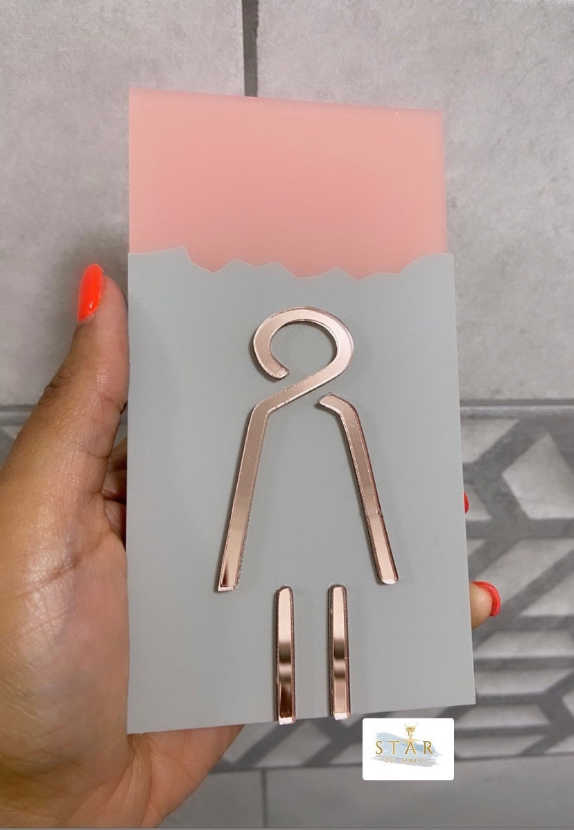 Contemporary/ Modern Male & Female (SET)  Restroom/ Toilet sign/ Made from Acrylic/ Available in a variety of colours