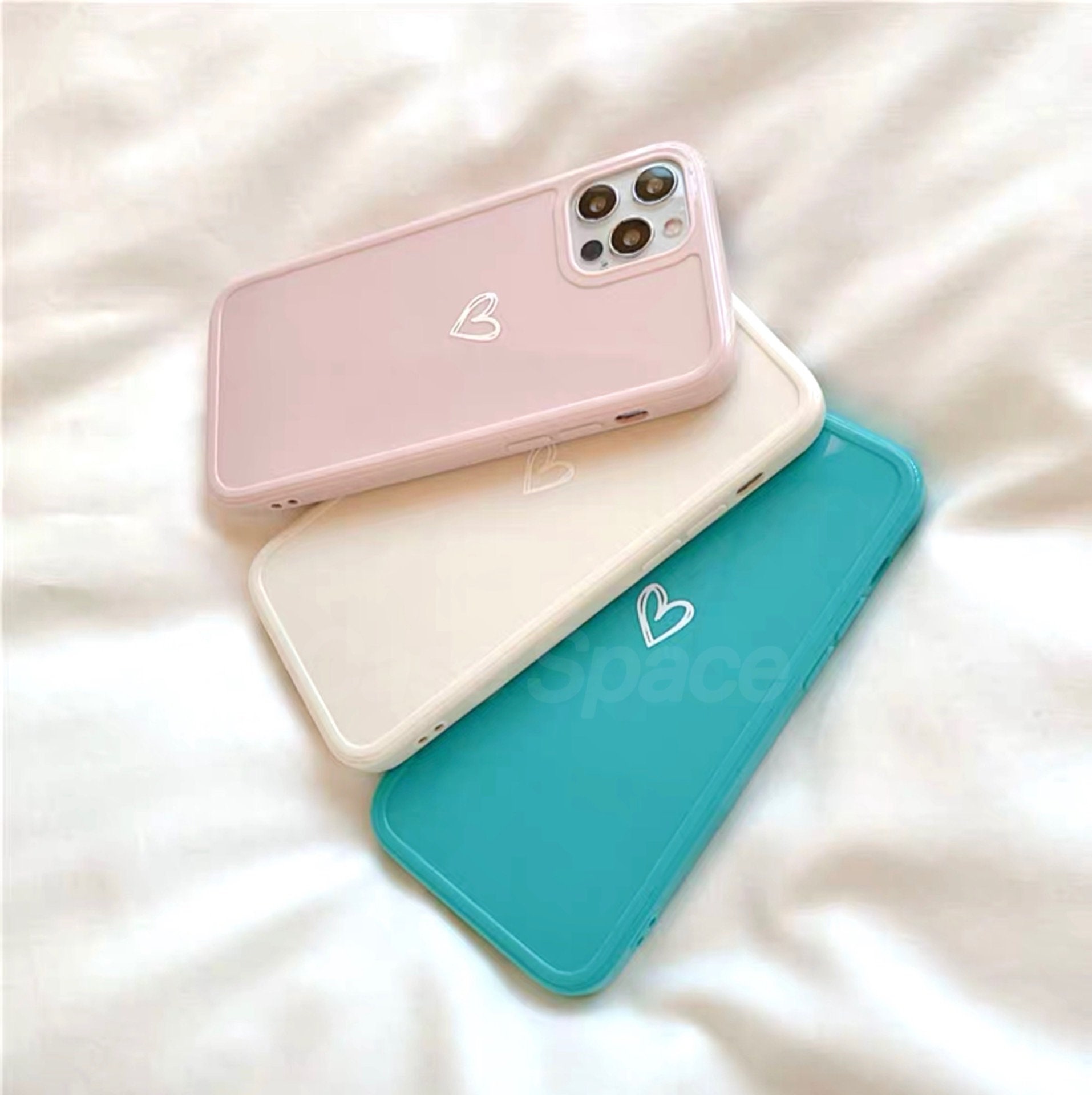 White Heart Iphone 13 12 11 Pro Max Case Iphone 12 Mini Case Etsy UK