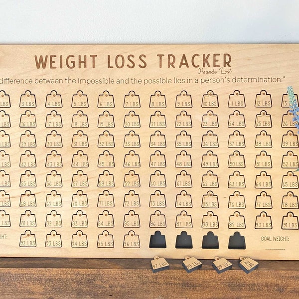 Personalized Weight Loss Tracker | Weight Loss Goal Tracker | Bucket List Board by Whake Studios