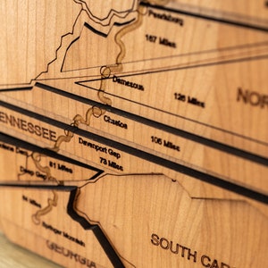 Appalachian Trail Hiker Tracker | Wooden Section Map, Customizable image 8