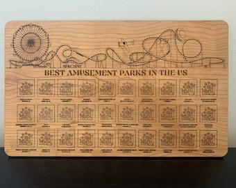 Amusement Park Bucket List Board | US Roller Coaster Tracker Map