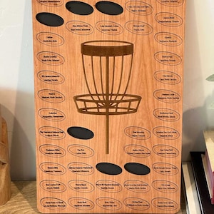 Customizeable Personalized Disc Golf Course Tracker Board