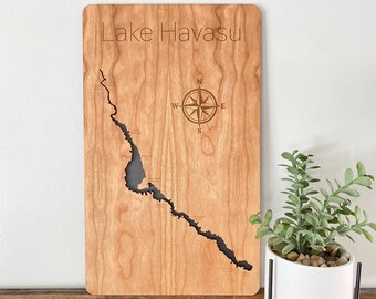 Lake Havasu Custom Map | Engraved Lake Havasu Map | Lake Decor | Houseboat Decor | Arizona and California | Lake Gift | 3D Lake Map