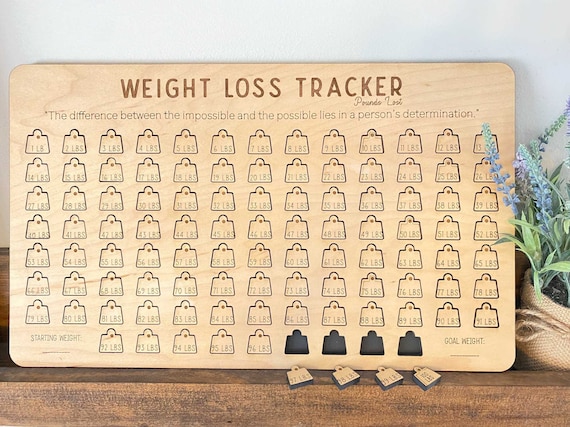 Personalized Weight Loss Tracker Board | Wooden Goal Setting