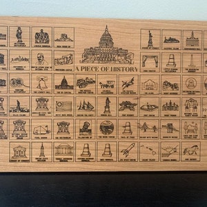 Stücke der Geschichte Bucket List Board Historische US Seite Checkliste