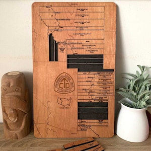 Bucketlistbord voor wandelpaden CDT | Houten spoorpuzzel | Whake Studios | Continental Divide Section and Thru Hikers