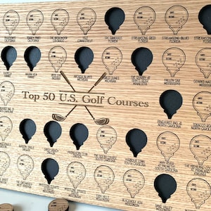 Top 50 Golf Courses in the United States Bucket List Board US Golfer Gift Travel Golfing Resorts image 4