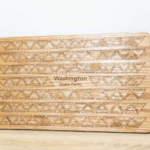 WA State Parks Tracker Zeichen | Washington St Park Brett | Holzpuzzle Landkarte