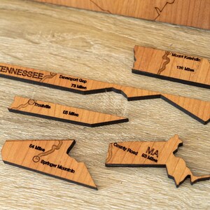 Appalachian Trail Hiker Tracker | Wooden Section Map, Customizable image 4
