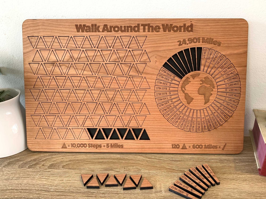 Walk Around the World Daily Steps Tracker Board Use Your Pedometer to