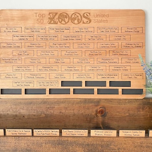 Trackerbord US Zoos | Cadeau dierenliefhebber, woondecoratie