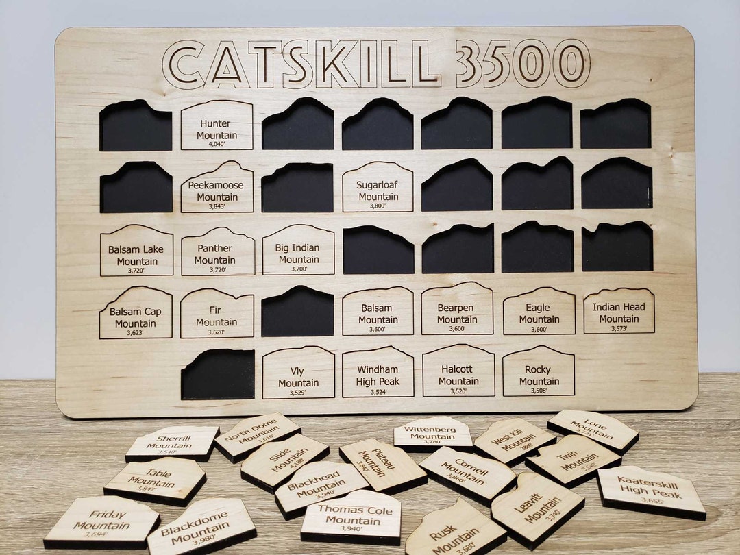Catskill 35 Peak Tracker Sign | Wood Hiking Board - Etsy